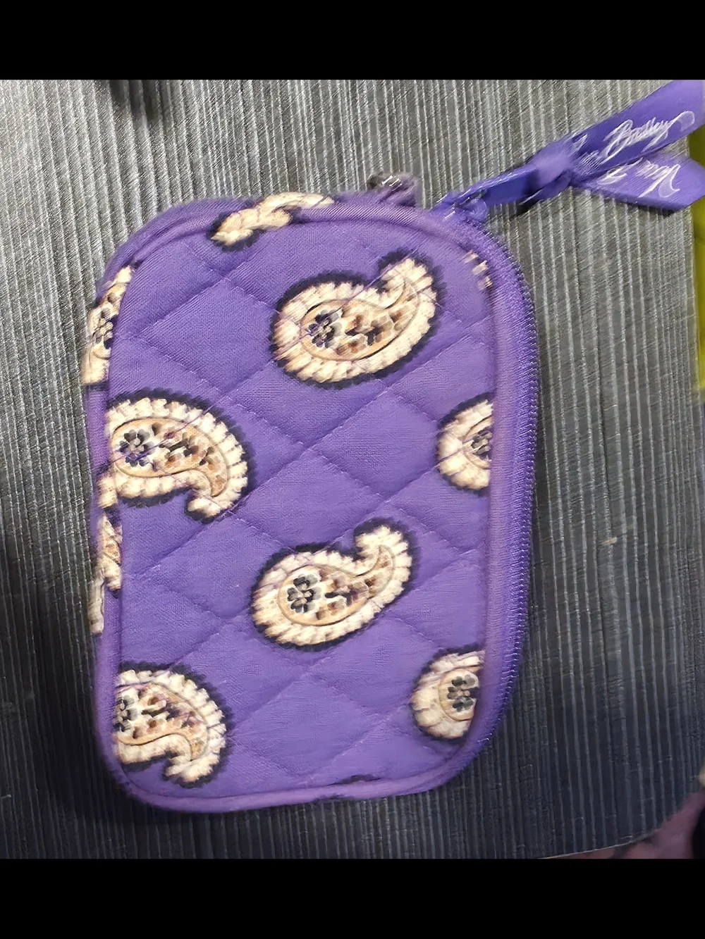Vera Bradley Purple Paisley Quilted Wristlet